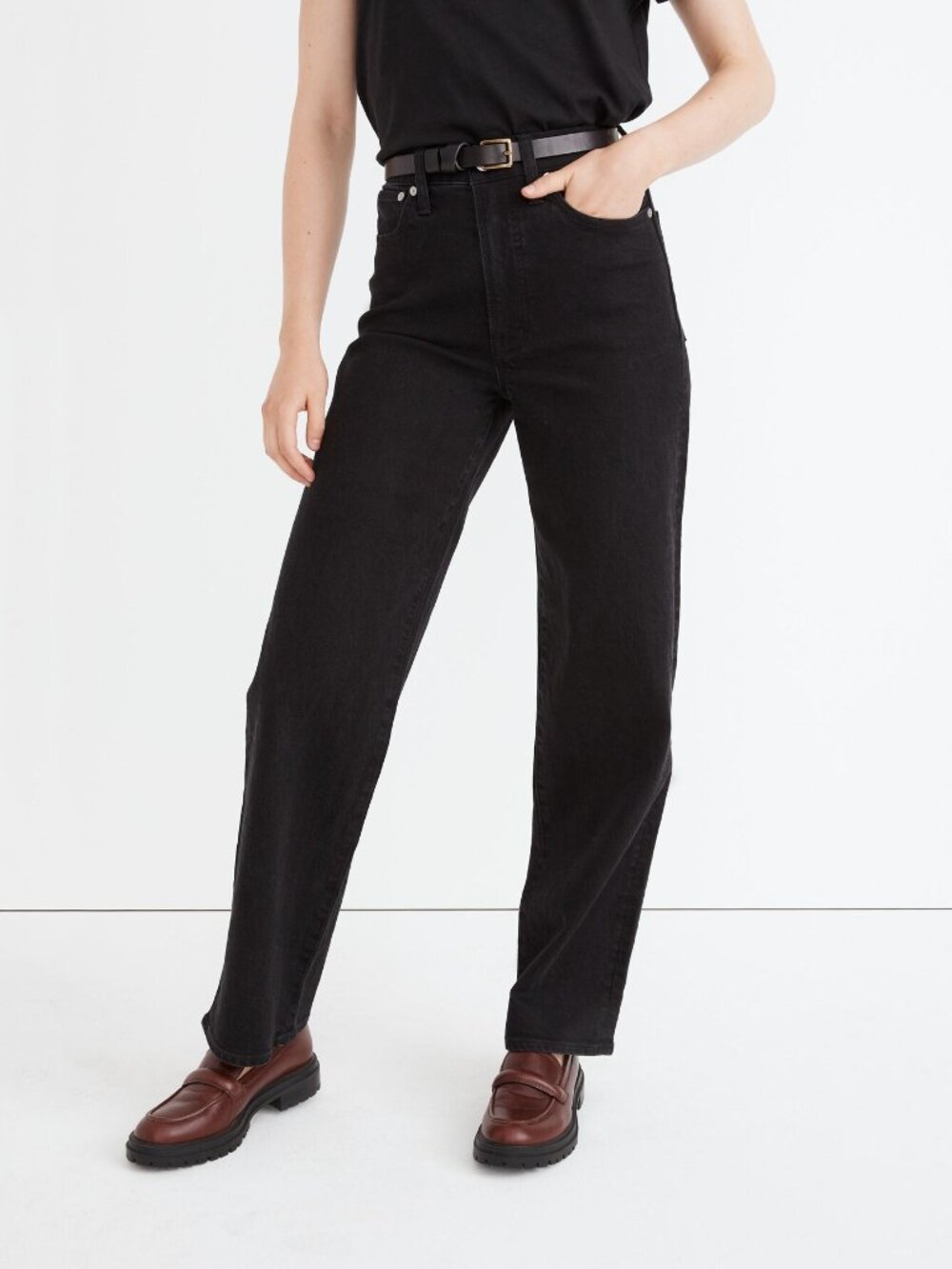 MADEWELL Women's Petite The Perfect Vintage Wide-Leg Jean Size 27P Belmere Wash